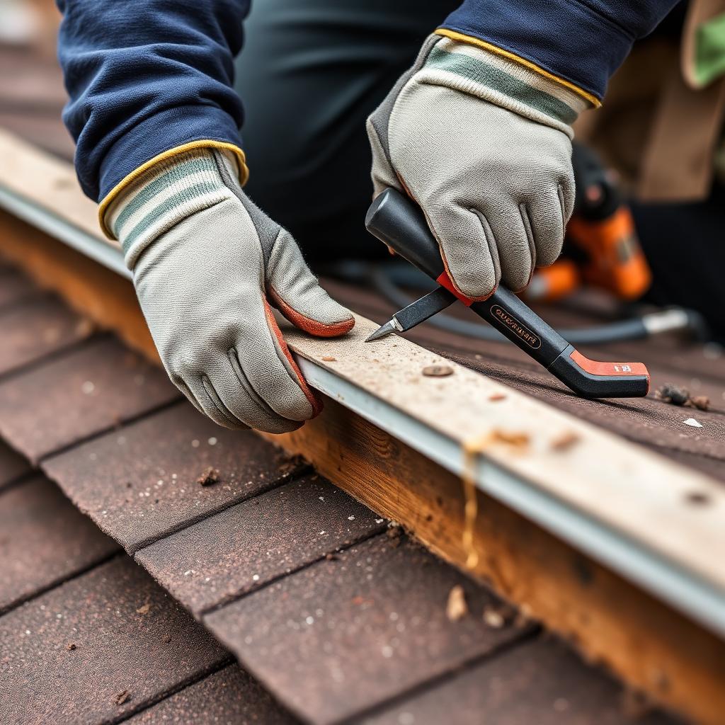 Close view of exterior renovation craftsmanship on a house